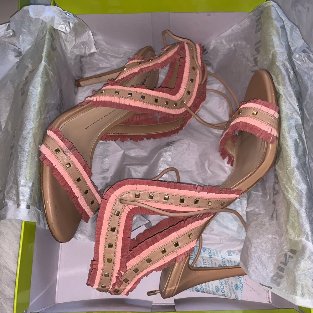 Gianni Bini Fringe Lace-Up Sandals